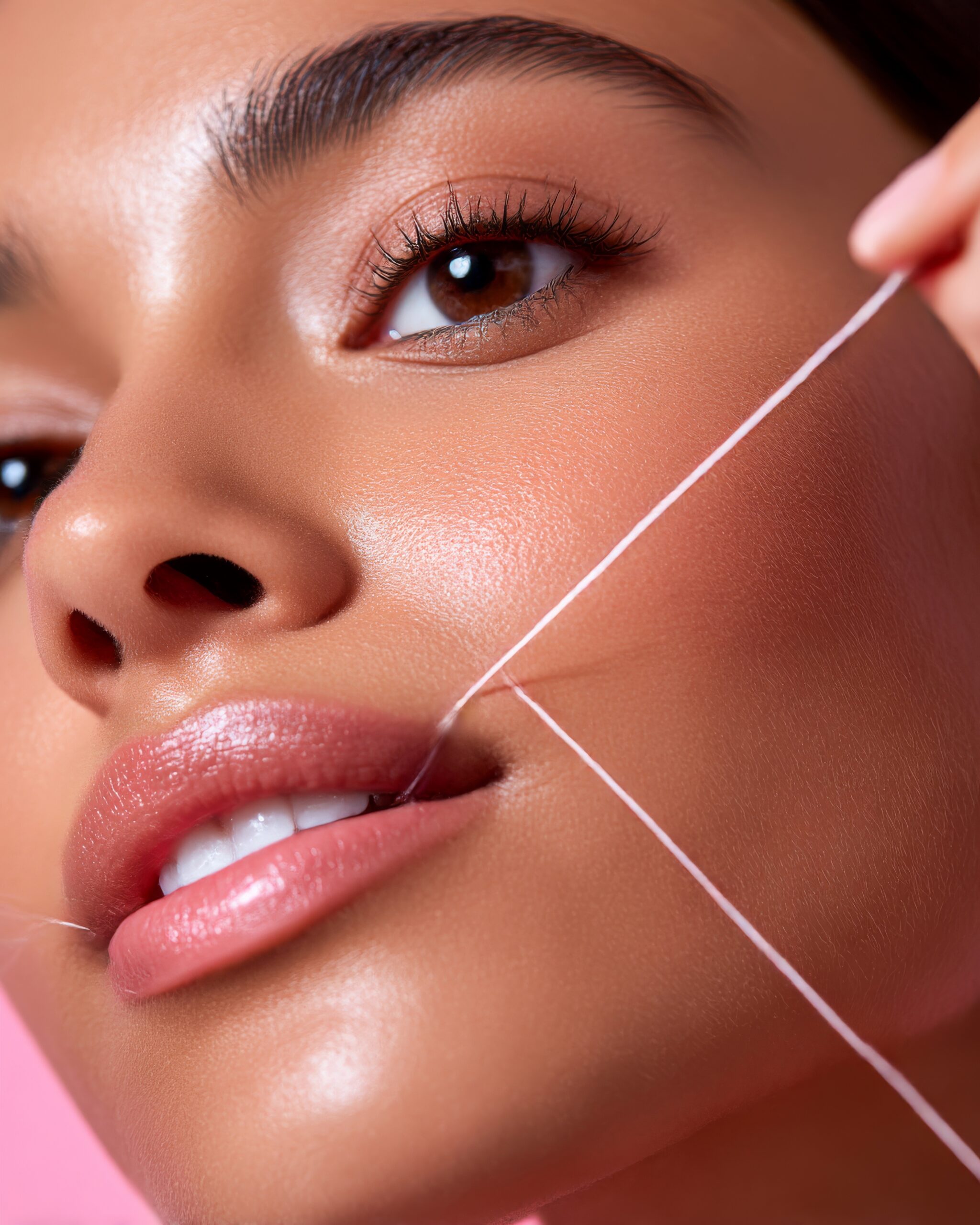 Full face threading, eyebrow tin